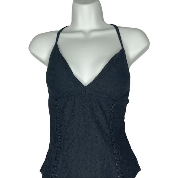 Jessica Simpson Rose Bay Textured One-Piece Swimsuit, Black, Size M - Picture 3 of 9